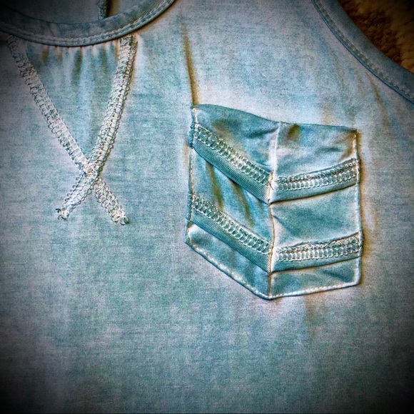 NWT POL Distressed BlueTank Top - Picture 5 of 10